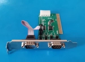 SYBA 2 Port DB9 RS-232 Serial PCI Controller Card SD-PCI15039 - Picture 1 of 3