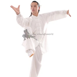Tuta cotone Wudang taoista Tai chi Kung fu arti marziali Wushu Wing Chun uniforme - Foto 1 di 13