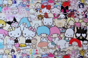 18"x30" WIDE FAT QUARTER Sanrio Hello Kitty & Friends Cute Cotton Kawaii Fabric - Picture 1 of 4