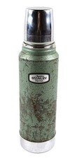 Vtg Aladdin's Stanley Thermos No. 100 Cup No. A ? Quart Green with Cup & Stopper