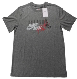 Air Jordan T-Shirt Mens Medium Gray Cotton Jordan #23 Jumpman Basketball Logo - Picture 1 of 11