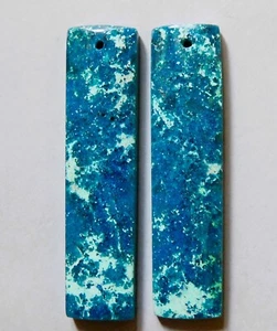 42.50 Cts Natural Shattuckite Drilled Cabochon Match Pair Gemstone 43.6X10.7MM - Picture 1 of 3