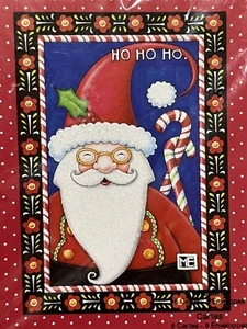 Mary Engelbreit 8 Note Cards with envelopes HO HO HO santa claus art blank - Picture 1 of 2