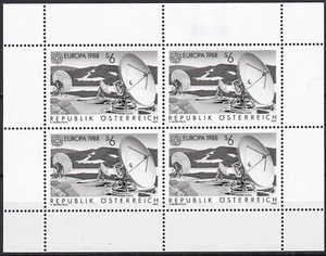 Austria 1988 Europa CEPT hoja recuerdo prueba negra - Imagen 1 de 1