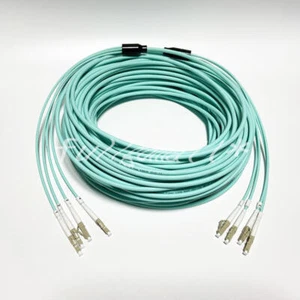 50m LC-LC MM 4 Strand Armored 10G OM3 Fiber Cable Fiber Optic Jumper Patch Cord - Afbeelding 1 van 8