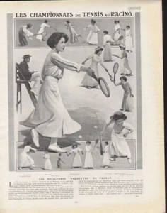 1909 PARIS TENIS DEPORTE MUJER TORNEO CAMPEONATO IMPRESIÓN FRANCIA 14336 - Imagen 1 de 1
