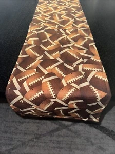 Football TABLE RUNNER Lined Sports Table Linen 42”x12” Party Table Runner - Picture 1 of 3