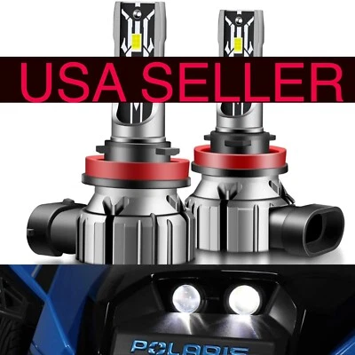 2 H9 LED HEADLIGHT BULBS Fit Polaris Slingshot 2017 2018 2019 Middle Bulb Lights - Image 1 of 4