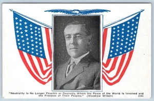 1910-20's WOODROW WILSON PEACE of the WORLD POLITICAL PATRIOTIC POSTCARD - Picture 1 of 2