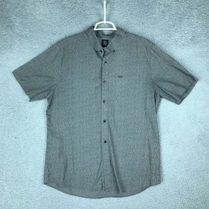 Volcom Shirt Mens XL Gray Slim Fit Short Sleeve Button Up Casual Patterned Top - Picture 1 of 10