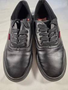 Zapatos informales Levi's negros para hombre talla 8 sintéticos superiores con cordones bajos - Imagen 1 de 8