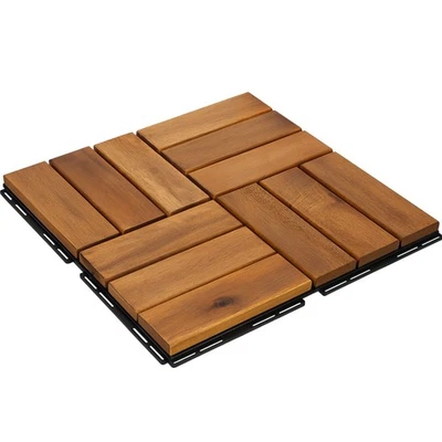 1m² Holzfliesen Terrassenfliesen Holz Fliesen Mosaik Balkonboden 11 STK 30x30cm - Bild 1 von 4