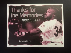 Minnesota Twins Kirby Puckett Thanks for the Memories Pioneer Press 10x13 photo - Picture 1 of 6