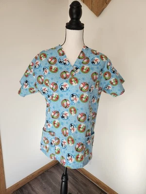 Melrose Snowman Medical Scrub Shirt - Image 1 of 4