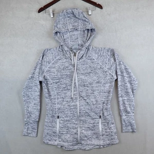 Athleta No Sweat Hoodie Jacket Womens XS Heather Gray Zip Pockets - Picture 1 of 7