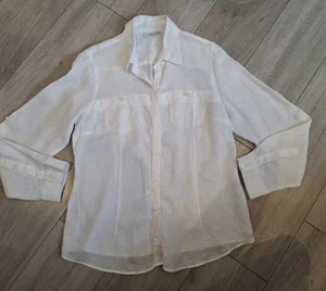 Próxima Blusa Camisa Top 100% Lino Puro Talla 16 Reino Unido Nueva sin Etiquetas  - Imagen 1 de 6