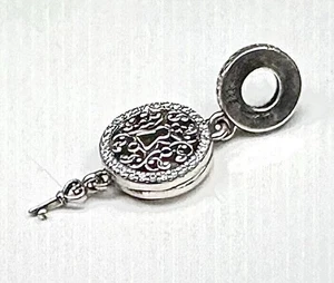 PANDORA Sterlingsilber Schlüssel zu meinem Herzen Medaillon Schloss Charm 925 ALE Hänger 1" Tropfen - Bild 1 von 3