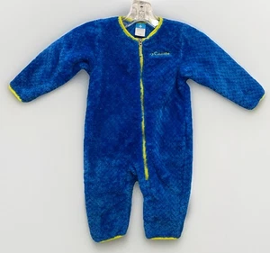 Columbia Blue Fleece Extra Soft 1 Piece Romper Infants Size 6-12 Months  - Picture 1 of 6
