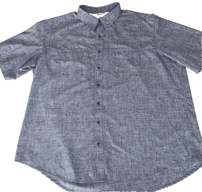 IZOD Saltwater Blue Heather Vented Back Performance Shirt Men's 3XLT Big & Tall - Image 1 of 4