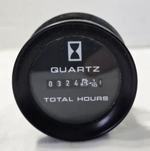 Quartz 1/10 Hours Counter Meter Gauge LR 42455 12-24VDC 32 VDC Max Round ~2" - Picture 1 of 8