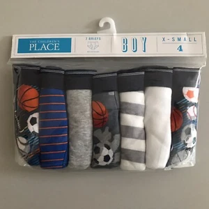 The Childrens Place Boys 4 X-Small 7 Pack Brief Underwear Sports Theme - Picture 1 of 2