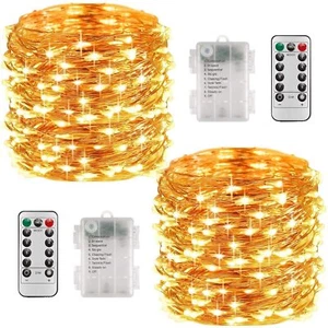 10m 100 LED Lichterkette Mikro Drahtlichter Innen Außen Timer Batterie Deko - Bild 1 von 16