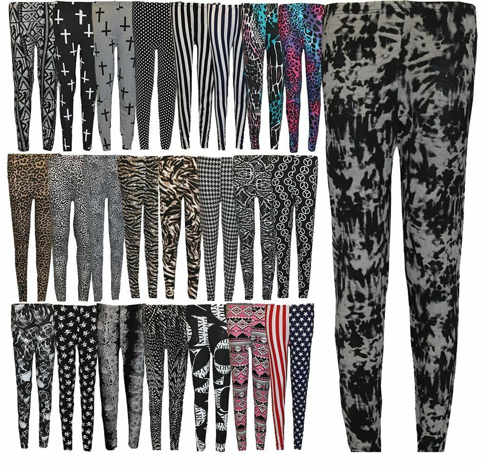 Women Plain Printed Sexy Legging Ladies Stretch Full Length Plus Size Legging - Image 1 of 1