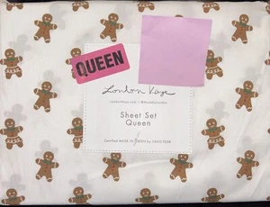 BRAND NEW - LONDON KAYE Gingerbread Sheet Set QUEEN - Picture 1 of 3