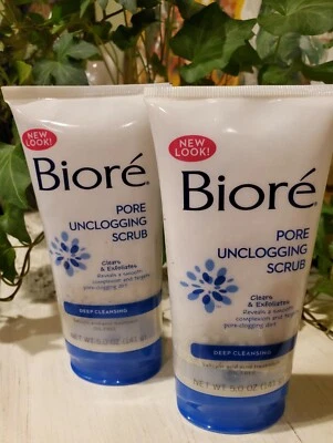 Biore - Exfoliante para destapar poros, limpieza profunda, 5,0 oz.  Pack de 2 NUEVO Foto 1 de 2