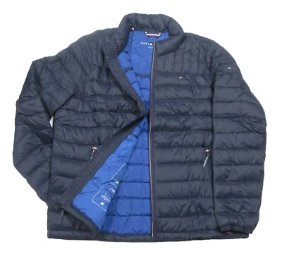 Tommy Hilfiger Hombre Azul Marino Acolchado Empacable Puffer Chaqueta $195 Foto 1 de 4