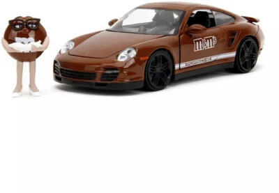 JADA TOYS Juguetes Jada - 1:24 M&M's - Hollywood Rides - Porsche 911 con figura marrón [Nuevo para