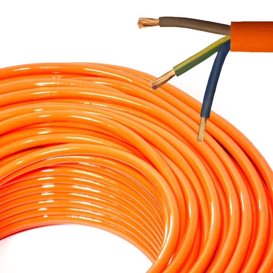 Cable PURO H07BQ-F 3x1,5 mm2 para extensión eléctrica naranja/azul - Imagen 1 de 1