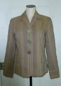 Chaqueta Blazer J JILL Gris Dorado Taupe Multi Texturado Rayas Talla 10 S M Nueva con Etiquetas $168 - Imagen 1 de 14