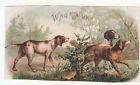 Wag Tails Hunting Dogs in the Woods Vict Card c1880s