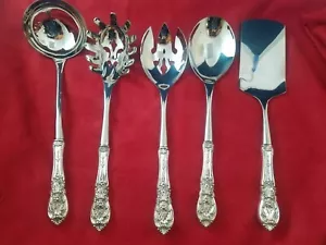 Set hostess Richelieu by International manico sterling personalizzato 5 pezzi - Foto 1 di 3