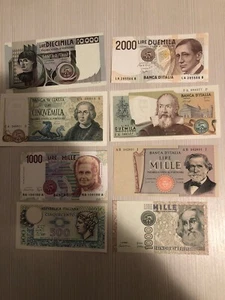 BANCONOTE (8) 10.000 5000 2000 1000 500 Lire Repubblica ITALIANA FIOR DI STAMPA - Foto 1 di 2