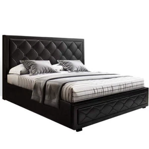 Artiss Bed Frame Double Size Gas Lift Black TIYO - Picture 1 of 8