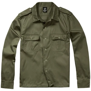 Brandit US Shirt 1/1 Patrol Army Tactical Mens Combat Long Sleeve Uniform Olive - Picture 1 of 9