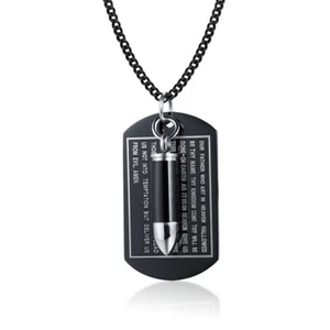 Titanium Steel Camouflage Military Brand Bullet Head Pendant Men's Necklace Gift - Picture 1 of 8