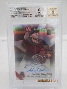 2015 Bowman's Best Best of 15 Autographs Refractor Dansby Swanson BGS 9/9