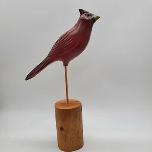 Cardinal Bird Hand Carved Vintage Figure - Bild 1 von 6
