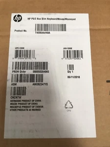 New HP PS/2 Business Slim Keyboard Mouse Mousepad T4E66AA#ABA - Picture 1 of 2