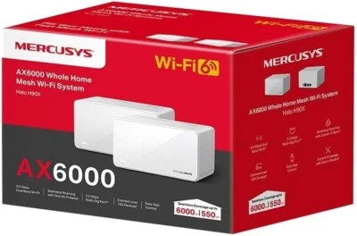 TP-Link Mercusys Halo H90X (2-pack) WiFi 6 Mesh Router AX6000, 2.5 Gigabit Port - Immagine 1 di 3