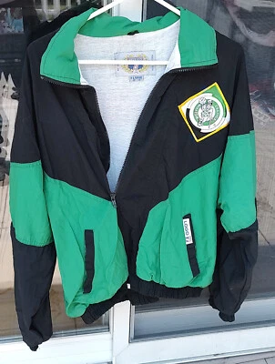 Vintage BOSTON CELTICS Jacket XL Patch NBA 1980s LOGO 7 windbreaker preppy dad - Image 1 of 4