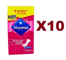 10 PEZZI NUVENIA PROTEGGISLIP EXTRALUNGO DA 28 PZ CONTROLLA ODORI NUOVO