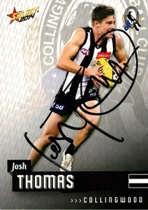 Signed 2014 COLLINGWOOD MAGPIES AFL Card JOSH THOMAS - Bild 1 von 3