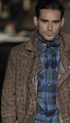 Roberto Cavalli Biker Motorcycle Animal Print Leather Jacket 50 - 40 - Image 1 of 4