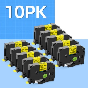 10PK Label Yellow TZE631 12mm Tape Compatible Brother P-Touch PTD210 PTH110 - Picture 1 of 7