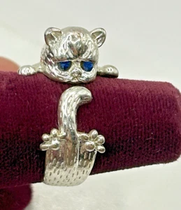 Signed GOLD ORE Persian Cat Kitty Ring Size 7.25 - Picture 1 of 6