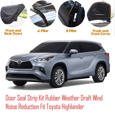 Door Seal Strip Rubber Weather Draft Wind Noise Reduction For Toyota Highlander Foto 1 de 4